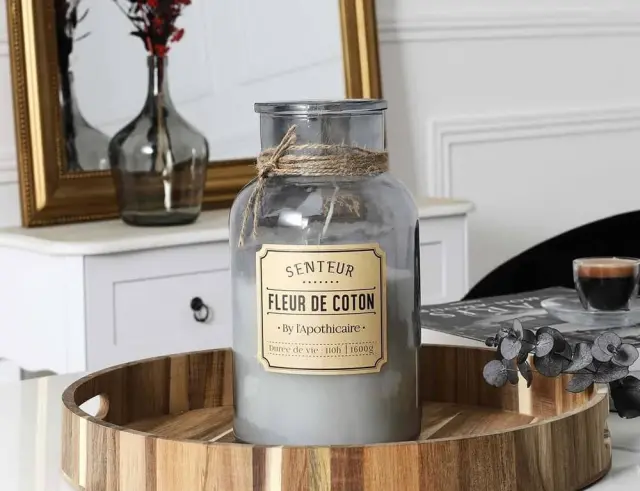 Αρωματικό κερί Apothecary Home Deco Factory με διάρκεια καύσης 110 ώρες, άρωμα Cotton flower και διαστάσεις 14x25.5cm BO5170 3