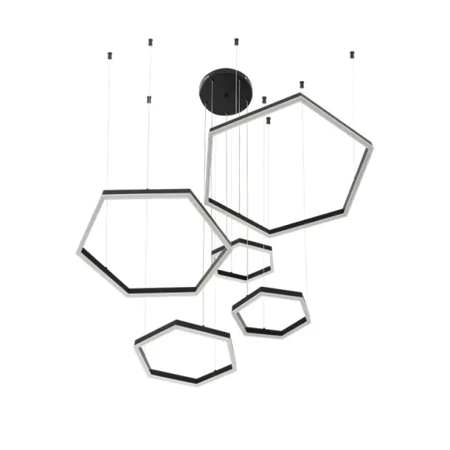 LED Κρεμαστό Φωτιστικό Οροφής LEXAGON 120Watt CCT με Τηλεχειριστήριο Μαύρο KLV-101-0179 3