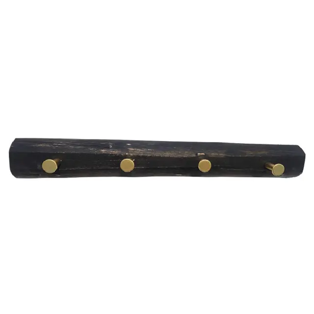 Κρεμάστρα ξύλινη μαύρη 4 θέσεων 48x7x7cm Espiel REF117