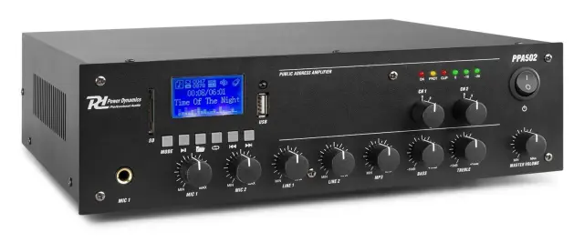POWER DYNAMICS PPA502 ΜΙΚΤΗΣ-ΕΝΙΣΧΥΤΗΣ 2 ΖΩΝΩΝ 100V 50W