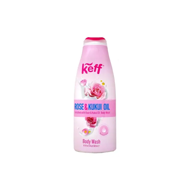 Keff αφρολουτρο με αρωμα τριανταφυλλο & Kukui oil gel 500 ml