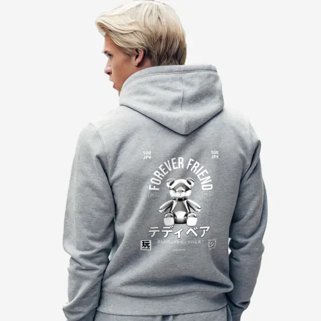 Φούτερ Noshame® Γκρι με τύπωμα Teddy Forever Friend - 512555 - XXL