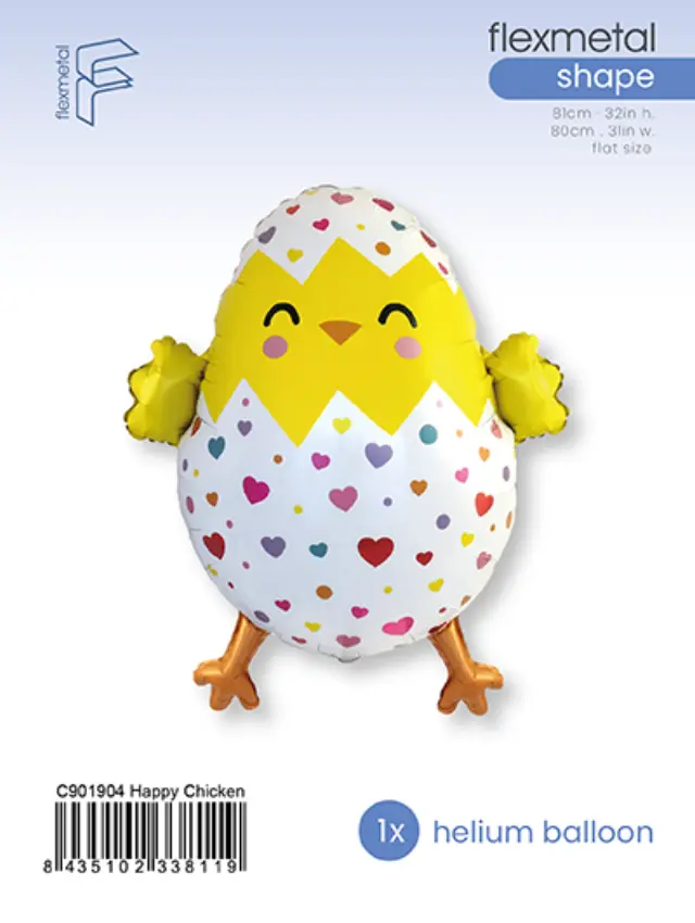 Foil Balloon Happy Chicken / 81 x 80 cm
