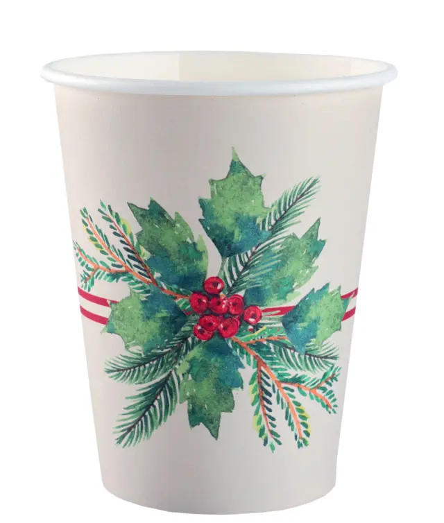 Christmas Bouquet Cup Multicoloured Ø 7.8 x 9.7 cm - 27 cl / Polybag of 10 pieces