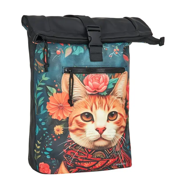 New Rebels Mart Art Roll-Top Backpack (L): Catface