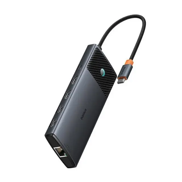 Baseus Docking Station Metal Gleam II 10in1 HDMI USB-A USB-C RJ45 SD/TF Gray