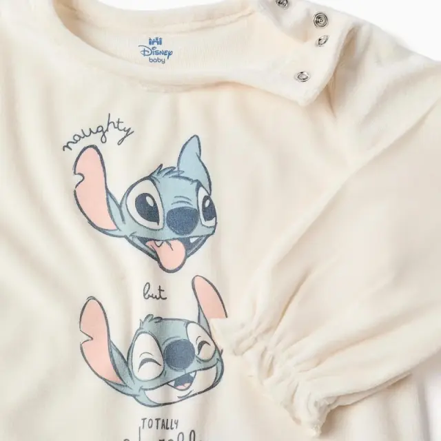 Zippy Disney Βελουτέ Πιτζάμα σε Εκρού και Ροζ για Βρεφικό Κορίτσι 3