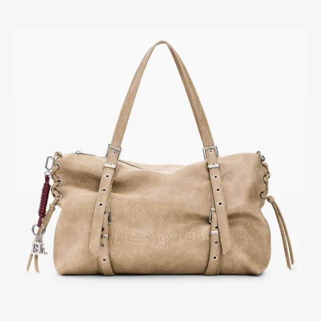 Desigual - Γυναικεία Τσάντα Ώμου / Χιαστί Half Logo Lanuza 26WAXP49-1008 Μπεζ