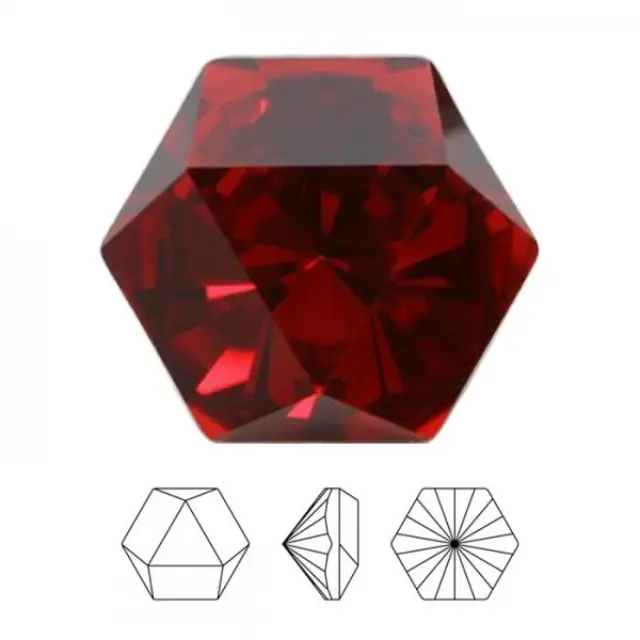 Swarovski 4699 Kaleidoscope Hexagon Fancy Stone Scarlet 14x16mm - 1τεμ