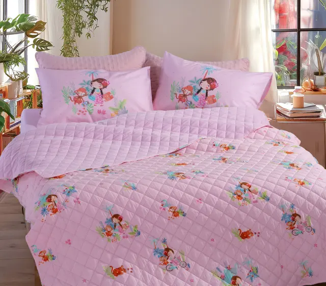 Nef-Nef Homeware Παιδικό Κουβερλί Μονό Welcome To India 180x240 Ροζ