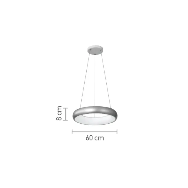 InLight Κρεμαστό φωτιστικό LED 36W 3CCT από χρυσαφί και λευκό ακρυλικό D:60cm (42024-A-Golden) 2