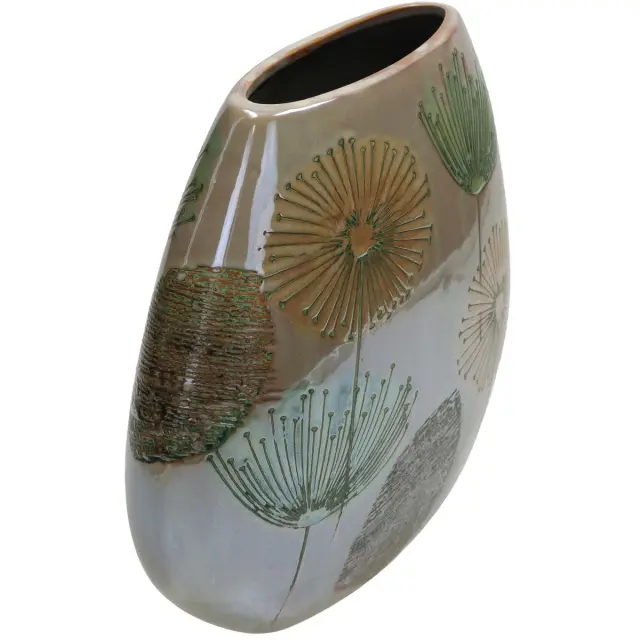Βάζο Οβάλ Taupe Κεραμικό 28x10.5x23cm 3