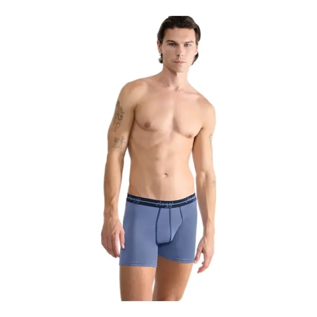 Sloggi Men Μακρυά Μποξεράκια Start Short Συνδυασμός Μπλε Απαλό 2-Pack 2