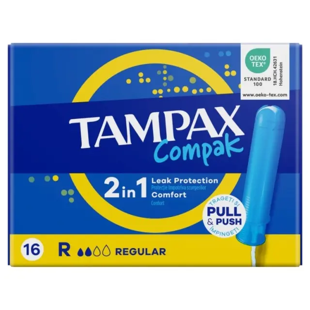 Tampax Ταμπόν Compak Regular με Απλικατέρ για Κανονική Ροή 16τμχ