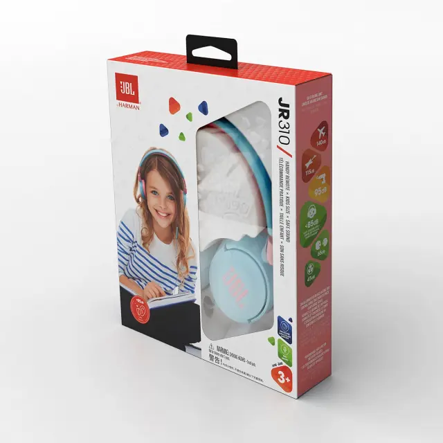 Ακουστικά Kids JBL JR310 με Μικρόφωνο 3.5mm 1m Μπλε - Ρόζ 2