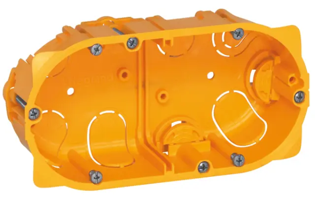 Flush mounting box Batibox - 2 gang German std - depth 40 mm - dry partitions
