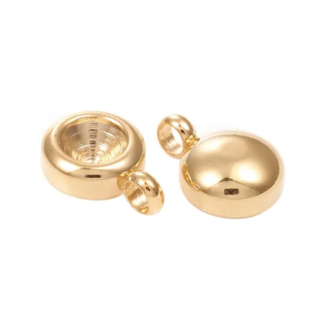 Καστόνι για 4mm Ανοξείδωτο Ατσάλι 304 Golden - 9.5x6.5x3.5mm - 5τεμ