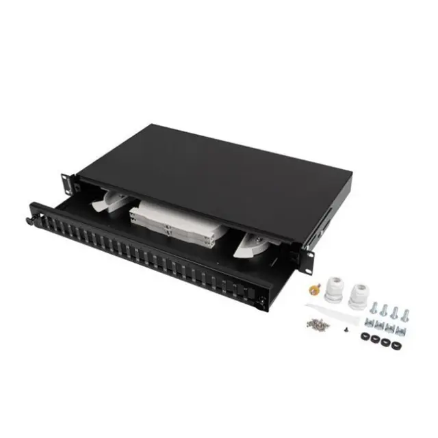 Lanberg Patch Panel 24XSC DUPLEX / 24XLC QUAD RACK 19" 1U Black (FOP1-24SD-LQB)