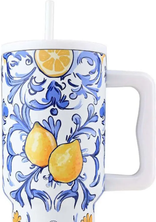 Κούπα Θερμός Με Λαβή + Καλαμάκι 900ml Estia Save The Aegean Tumbler Amalfi Coast 2