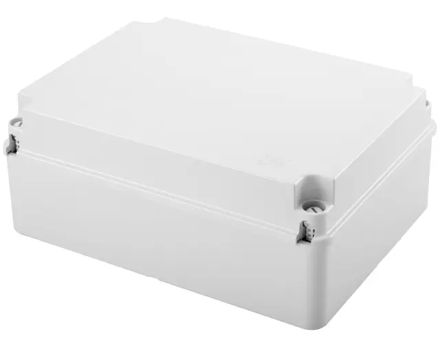 JUNCTION BOX WITH PLAIN SCREWED LID - IP56 - INTERNAL DIMENSIONS 300X220X120 - SMOOTH WALLS - GREY RAL 7035
