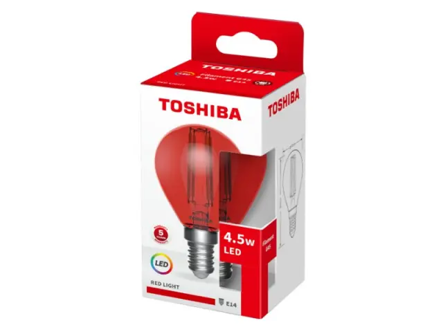 Toshiba LED Filament Color Red G45 E14 4.5W (DELS-FGR44P5R4AF11)