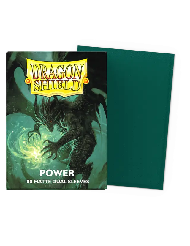 Dragon Shield Dual Matte Sleeves - Metallic Green / Power (100 Sleeves) 2