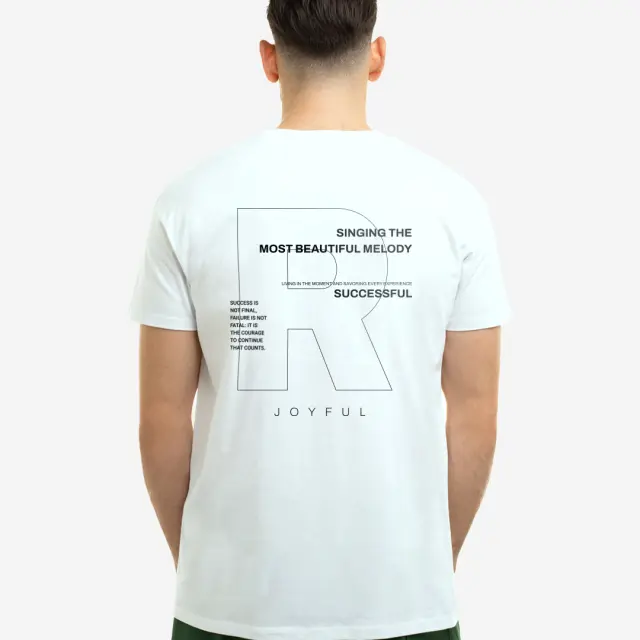 T-shirt Noshame® Λευκό με τύπωμα Successful - 132538 - XXL
