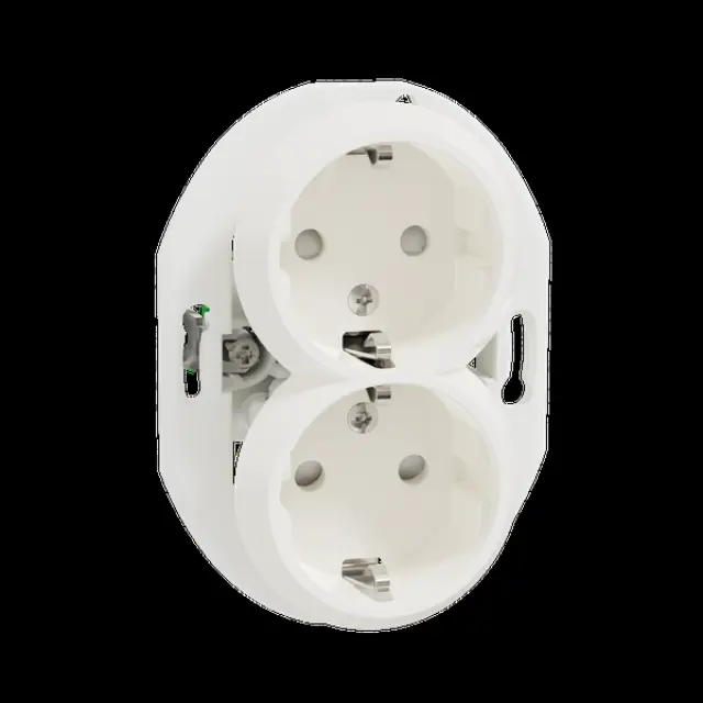 Renova - double socket outlet - 2P + E - 16 A - 250 V - white