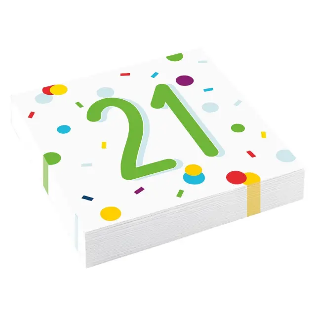 Χαρτοπετσέτες φαγητού 33εκ Party 21 Confetti Birthday /20 τεμ