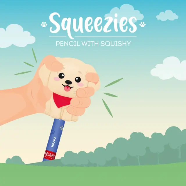 Legami Μολύβι anti-stress / Pencil with Squishy topper: Squeezies (3 σχέδια) Dog 2