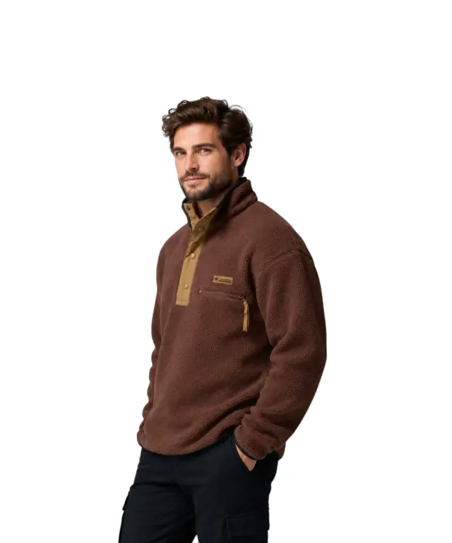 Columbia - Ανδρική Πουλόβερ Fleece Helvetia 2090891-258 Καφέ Σκούρο 2