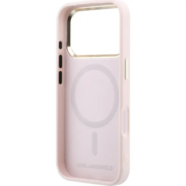 Karl Lagerfeld® Pu Perforated Monogram Magsafe Θήκη για Iphone 17 Pro/18 Pro-Pink 2