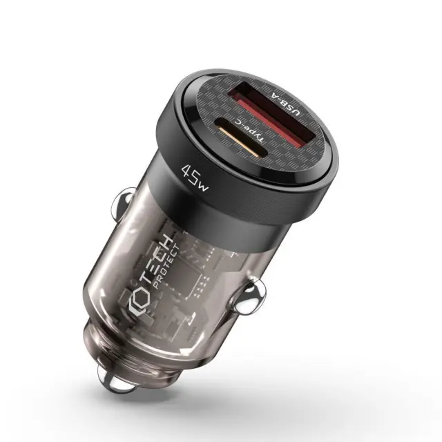 Tech-Protect Φορτιστής Αυτοκινήτου CC45W USB-C PD 45W / USB-A QC 3.0 Black