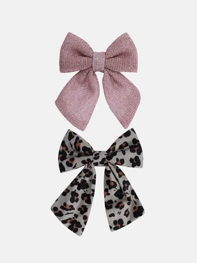 Παιδικά Τσιμπιδάκια Μαλλιών Leopard Charm ΡΟΖ - One Size