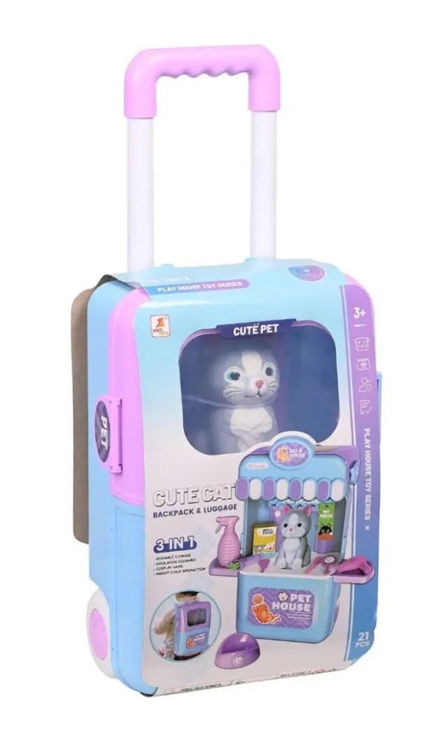 Martin Toys Βαλίτσα 3 σε 1 Γατάκι Pet Shop House (535Ε-1)