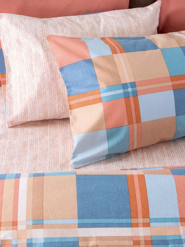 Σετ Σεντόνια 280x270 King Size Flannel Beauty Palamaiki FB0250 Πολύχρωμο 100% βαμβακερόΧωρίς Λάστιχο