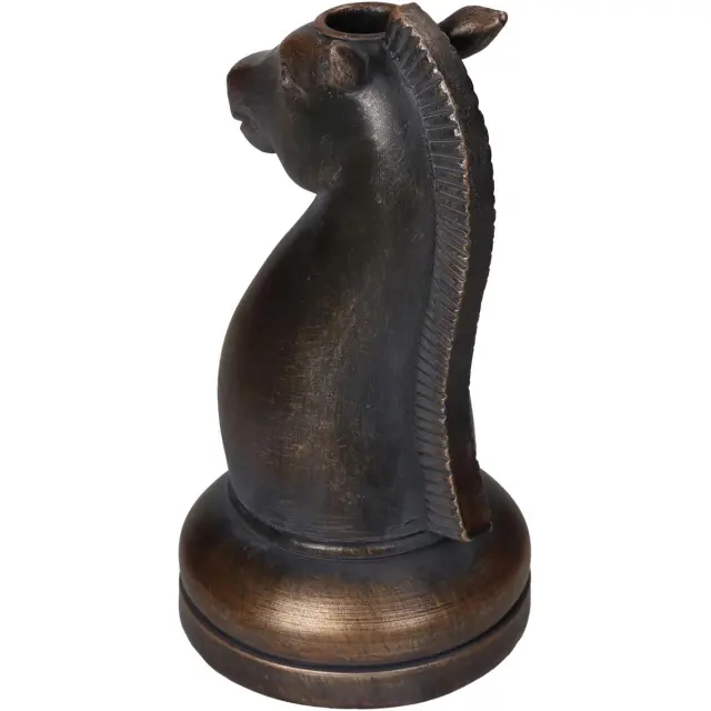 Κηροπήγιο Πιόνι Σκακιού Μαύρο Polyresin 11.5x11.5x22cm 3