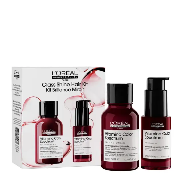 L΄Oreal Professionnel Serie Expert Vitamino Color Spectrum Duo Hair Kit (Shampoo 100ml-Glass Shine Serum 30ml)