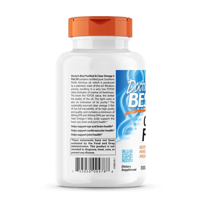Doctor's Best Purified & Clear Omega 3 Fish Oil 1000 mg 3