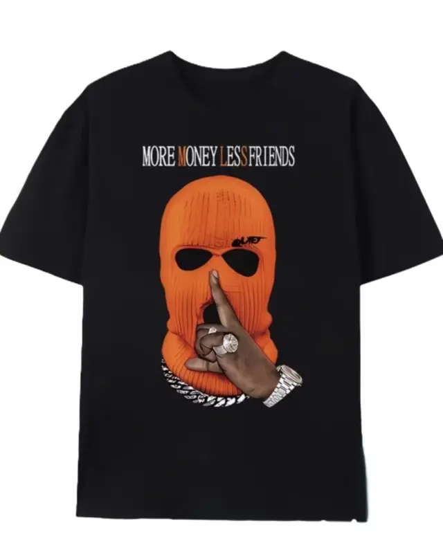Ghetto Black T-shirt More Money Hip Hop Streetwear 2