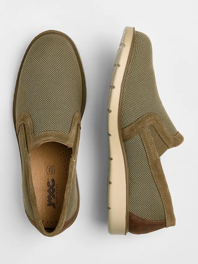 Imac Μοκασίνια-Loafers Ανδρικό δέρμα/δέρμα Nubuck Πράσινο IMA/751052 BEIGE 3