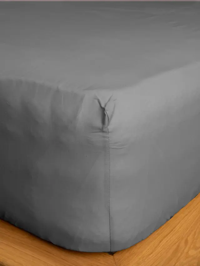 Κατωσέντονο Cotton Feelings με λάστιχο 107 Dark Grey Υπέρδιπλο (180x200+30) Sunshine
