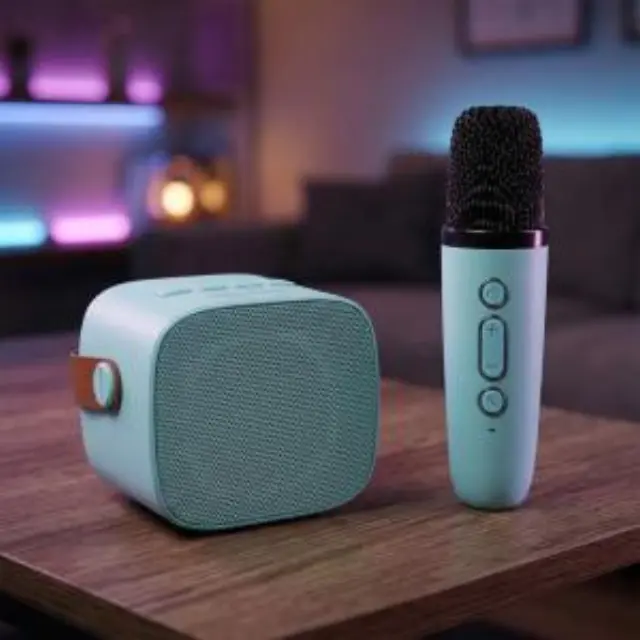 Φορητό Ηχείο Bluetooth Blavec WS-07 Karaoke Party με 2 Μικρόφωνα 5W Μπλε N71052 2