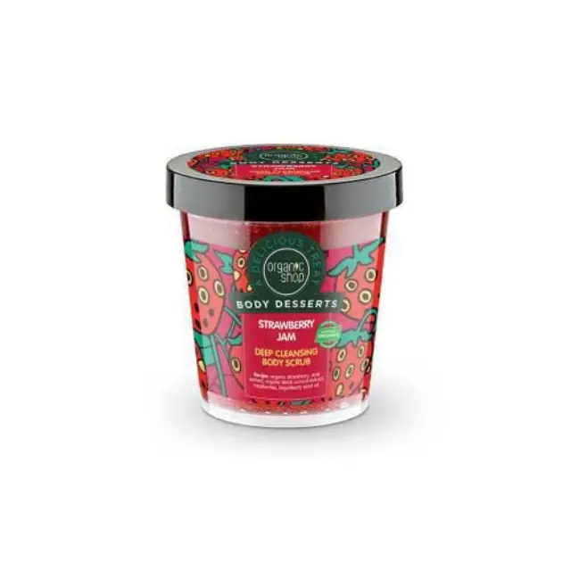 Organic Shop by Natura Siberica Body Desserts Strawberry Jam Μαρμελάδα Φράουλα Απολεπιστικό Σώματος για Βαθύ Καθαρισμό, 450ml