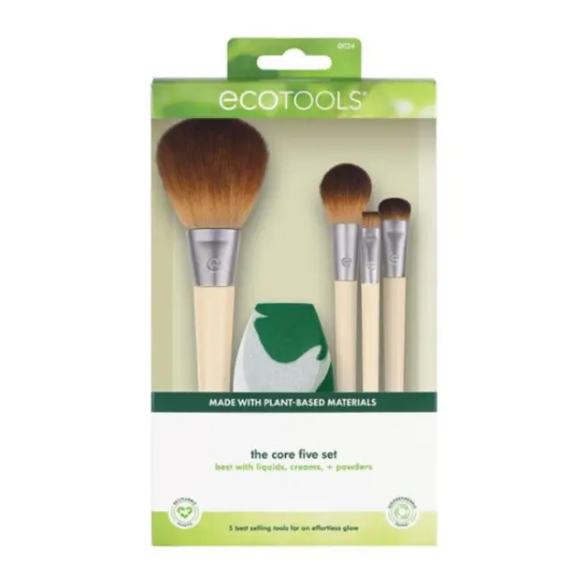 EcoTools Σετ Πινέλα και Σφουγγαράκι Μακιγιαζ Best Basic Core Five Makeup Brush & Sponge Set