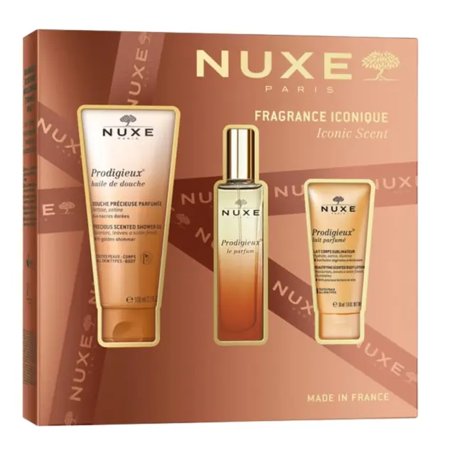 Nuxe Xmas Set Iconic Sent Prodigieux Le Parfum 30 ml + Scented Shower Oil 100 ml + Scented Body Lotion 30 ml