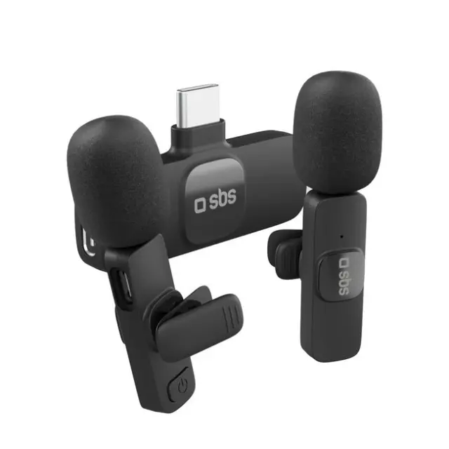 SBS Μικρόφωνο Lavalier with USB-C Receiver 2pcs Black