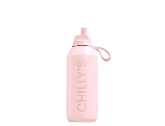 Μπουκάλι Θερμός Series 2 Flip Chilly's με πτυσσόμενο καλαμάκι, χωρητικότητα 500ml και διατήρηση θερμοκρασίας 24h κρύο - Blush Pink