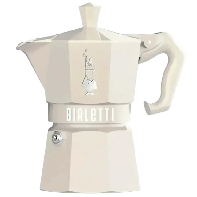 Bialetti Moka Express Exclusive Καφετιέρα 3 Φλυτζάνια Κρεμ