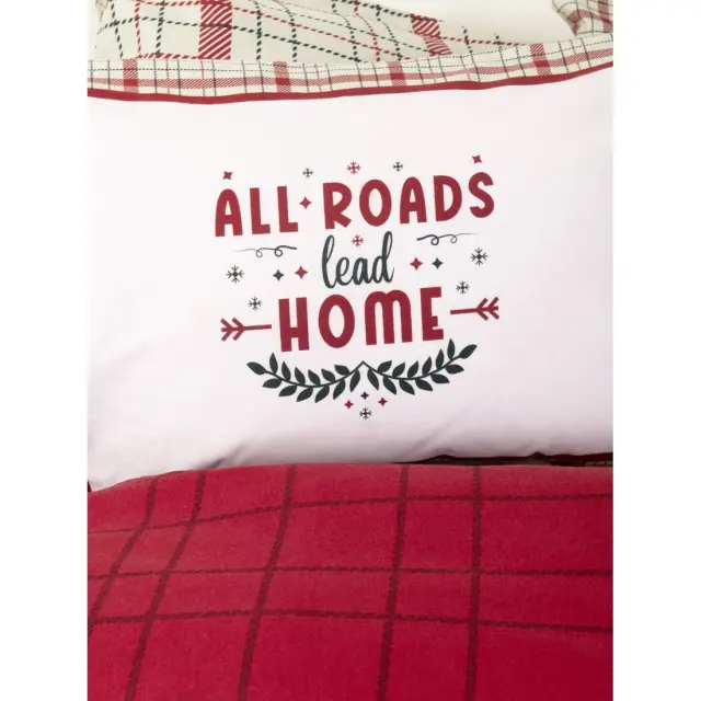 Σετ Σεντόνια Home Bliss Κόκκινο, Μπεζ Υπέρδιπλα με λάστιχο (1 x 165x200+32 + 1 x 240x260 + 2 Μαξιλαροθήκες 50x70) 2